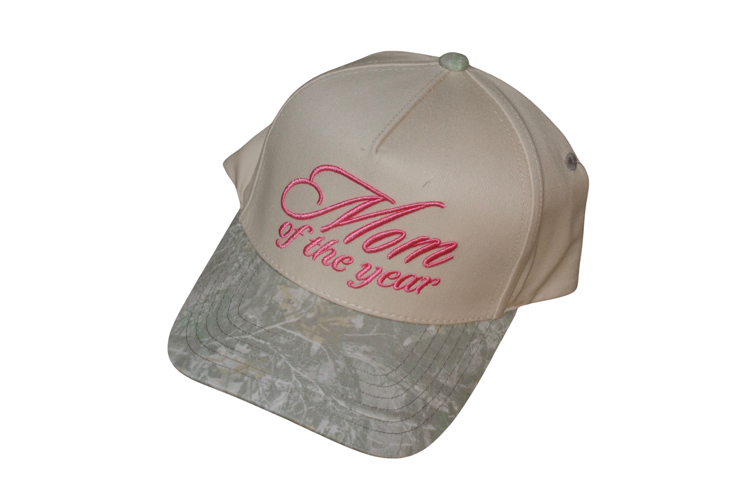 Mom of the year beige trucker hat