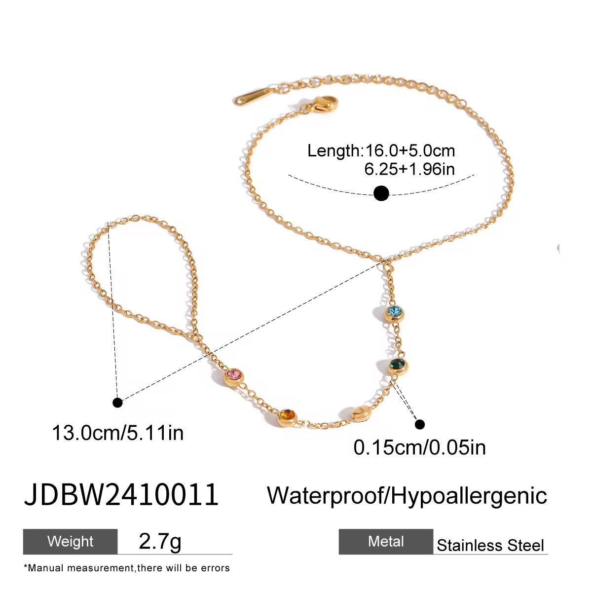 Sea Glass Symphony Hand Chain