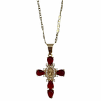 Virgincita Red Cross Necklace