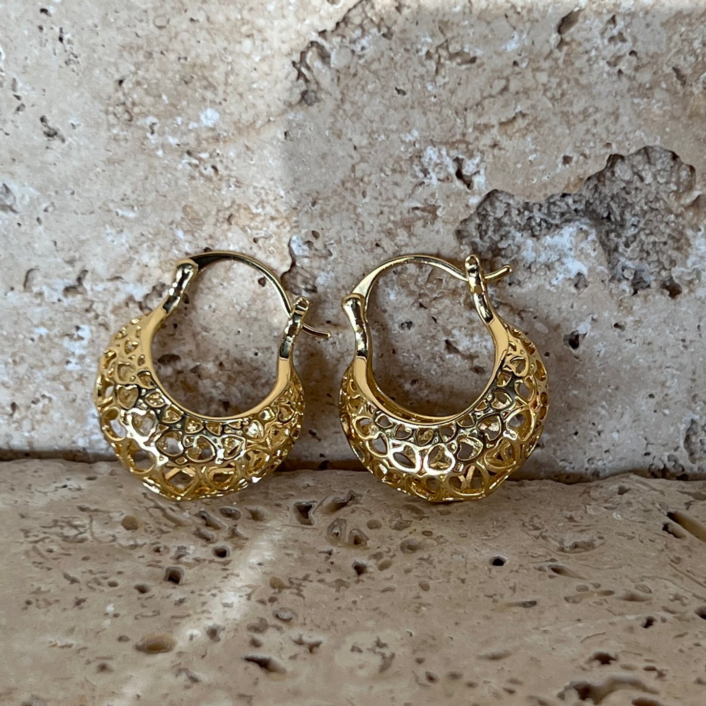 Heart of gold hoops
