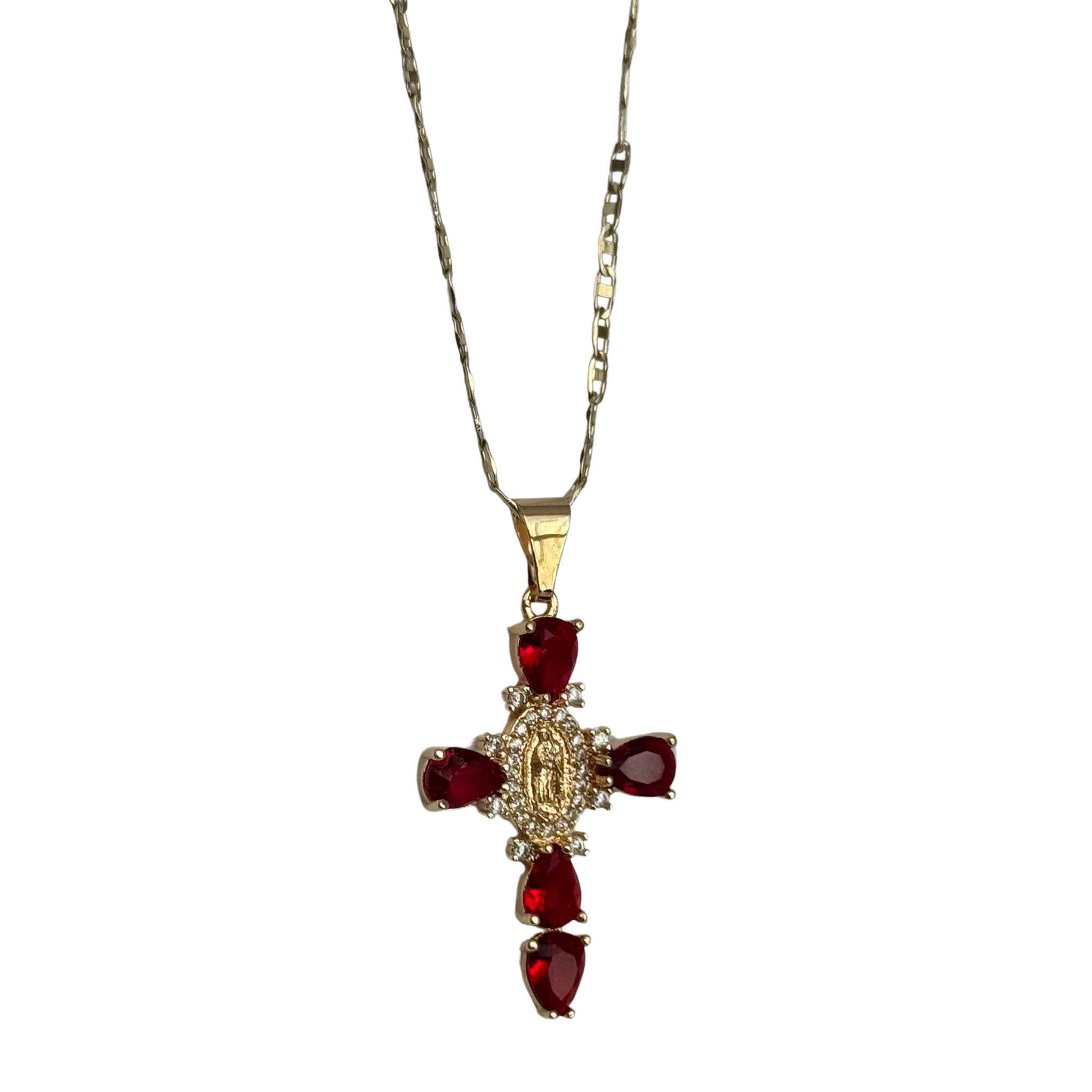 Virgincita Red Cross Necklace