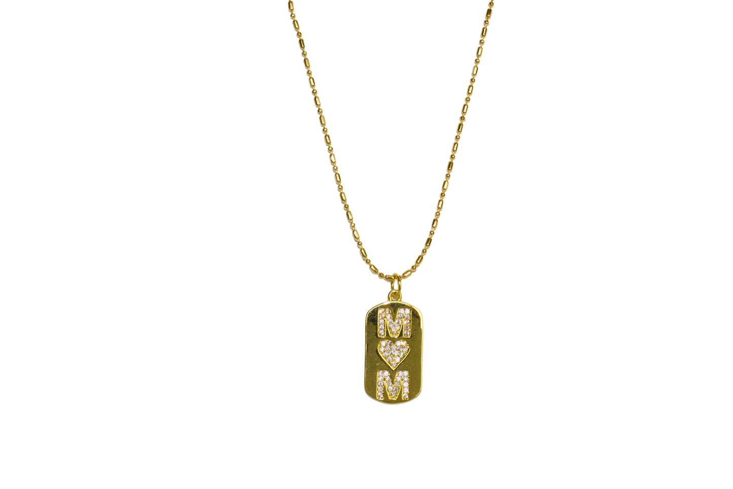 Soft touch mom name tag necklace