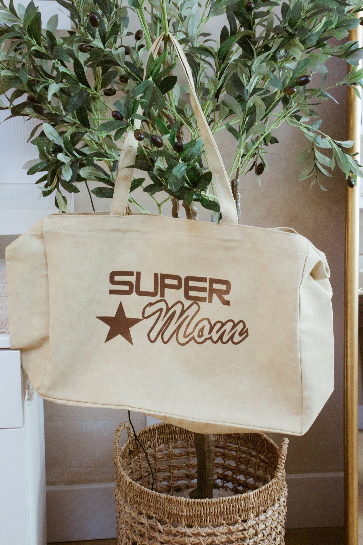 Super mom oversized tote bag
