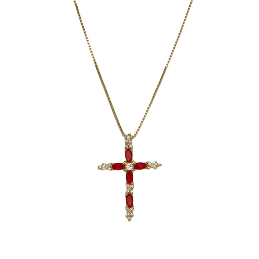 Crimson Cross Necklace
