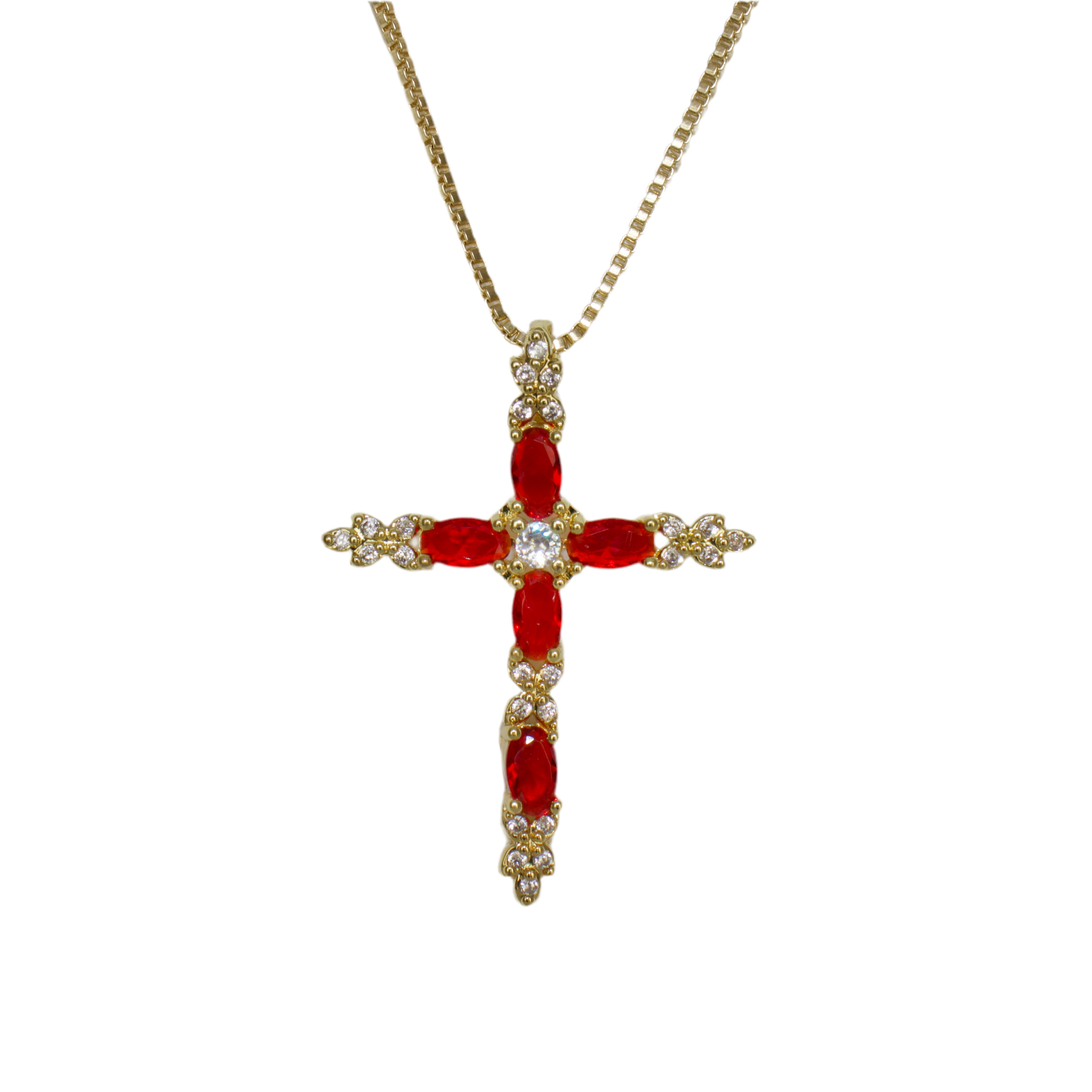 Crimson Cross Necklace